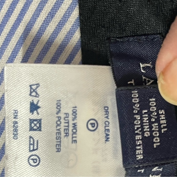 Lands End Men’s Black Wool Double Pleated Cuffed Pants 30 Tailored Fit - Picture 7 of 9